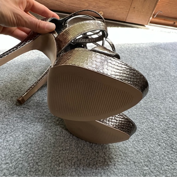 Nine West HENRIKA PEWTER Faux SNAKE High Heel Stiletto Sandals - Picture 10 of 11